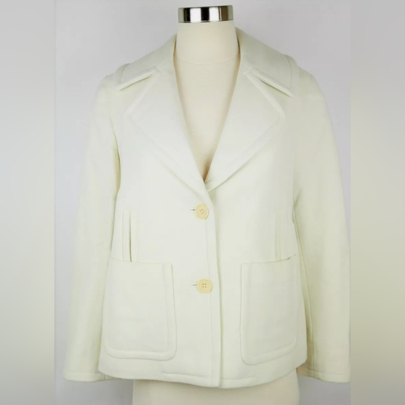 Cream Wool Coat - Picture 2 of 10